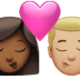 👩🏾‍❤️‍💋‍👨🏼 kiss: woman, man, medium-dark skin tone, medium-light skin tone display on Apple